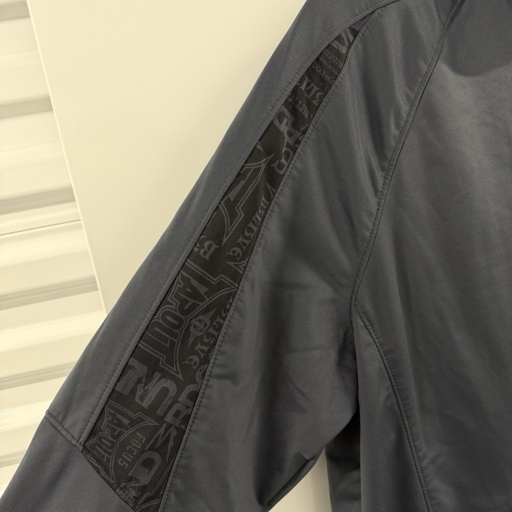 Tapout Men's 2XL Gray Neon Green Full Zip Performance Hoodie MMA Y2K - Picture 3 of 6